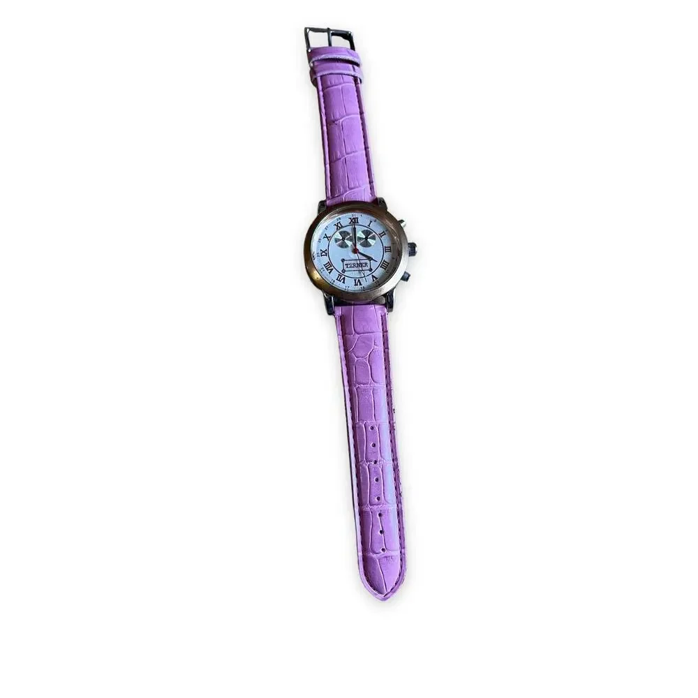 Bijoux Terner Women's Analog Watch Pink Leather Faux Croc Band Needs Battery